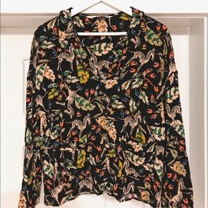 Zara Jungle Button Up Shirt